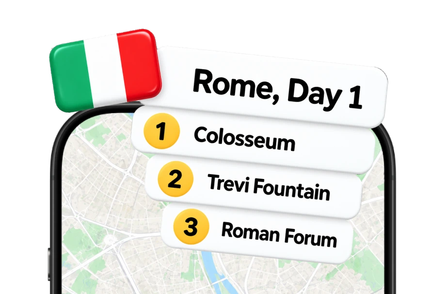 A Rome day-one itinerary with the Colosseum, Trevi Fountain and Roman Forum